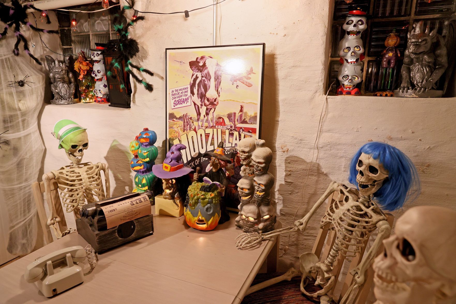 Halloween enthusiast keeps permanent themed display